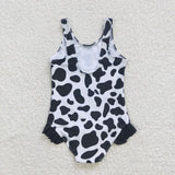 black cow leopard swimsuit