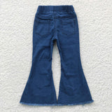 Bleached elastic bell bottoms jeans