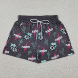 summer western cactus grey adult shorts