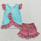 hello summer green and red  girls outfits