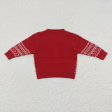 boys and  girls skull cow red sweater
