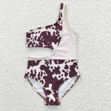 leopard girls swim suit