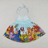 blue cartoon girls dress