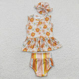 orange stripe and floral bummies outfits