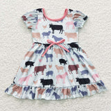 summer cow and horse girls dress