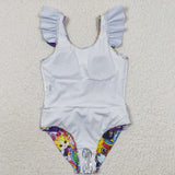 summer  cartoon purple swimsuit