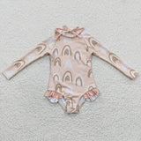 new style long rainbow swimsuit