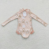 new style long rainbow swimsuit