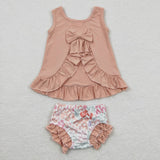 leopard bow pink bummies outfits