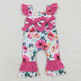 embroidered i love mom pink romper