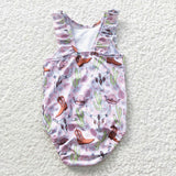 5.5 S0111 western pink shoots and cactus sleeveless one piece swimsuit