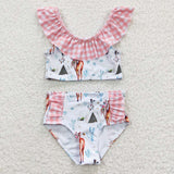 Summer girls horse swim suit