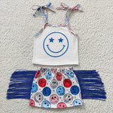 5.5 GSD0325 4th of July smile tassel girl clothing