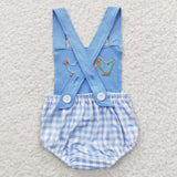 embroidered chicken blue boy bubble