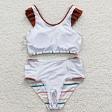 summer line brown swimsuit