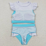 summer popular princess blue girls swim suit