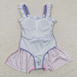summer popular princess purple and pink  girls swim suit