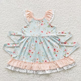 spring floral green dress