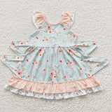 spring floral green dress