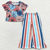 floral and stripe girls clothing