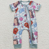 cartoon pencil and ball girls romper