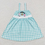 5.5 green plaid farm girls dress