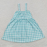 5.5 green plaid farm girls dress