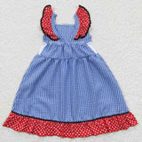 fourth of July blue plaid girls dress