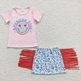 5.5 GSD0339 American babe red tassel girls outfit