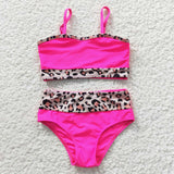 pink leopard swim suit