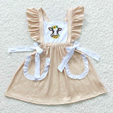 5.5 embroidered summer cow flower girls dress
