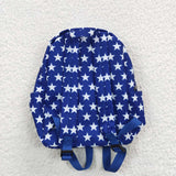 4th of July High quality blue star print backpack