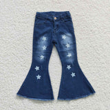 new style star bleach Denim bell bottoms