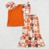 Halloween smile pumpkin girls outfit