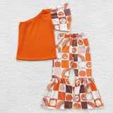 Halloween smile pumpkin girls outfit