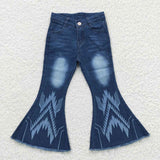 new style western bleach Denim bell bottoms