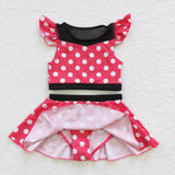 summer pink dot girls swimsuit