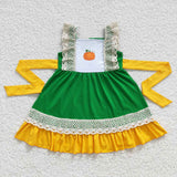 2.99 Halloween pumpkin lace yellow and green dress