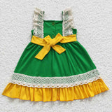 2.99 Halloween pumpkin lace yellow and green dress