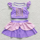 summer purple and pink girls swimsuit