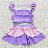 summer purple and pink girls swimsuit