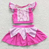 summer pink girls swimsuit
