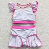 summer pink girls swimsuit