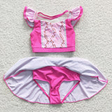 summer pink girls swimsuit