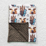 western cow and cactus blanket