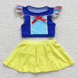 summer yellow and blue girls swimsuit