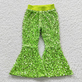 new style green Sequined bell bottoms