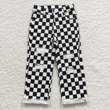 new style Checkered jeans black