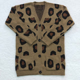 long sleeve brown leopard sweater