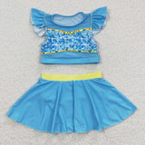 summer blue girls swimsuit